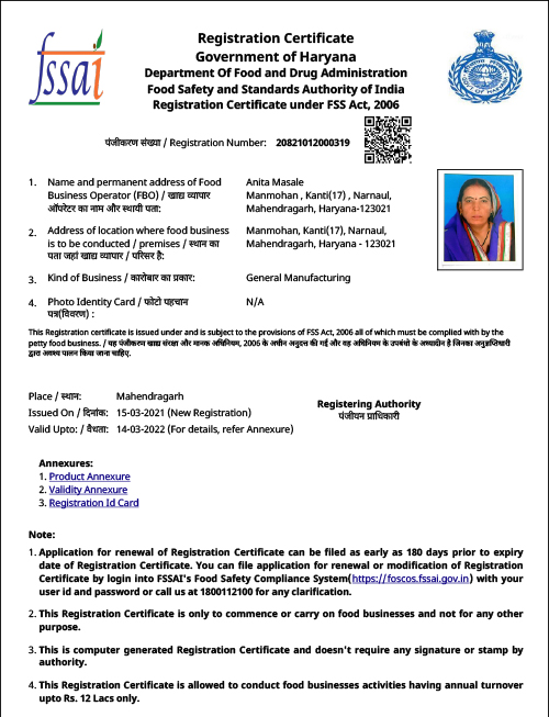 FSSAI Certificate