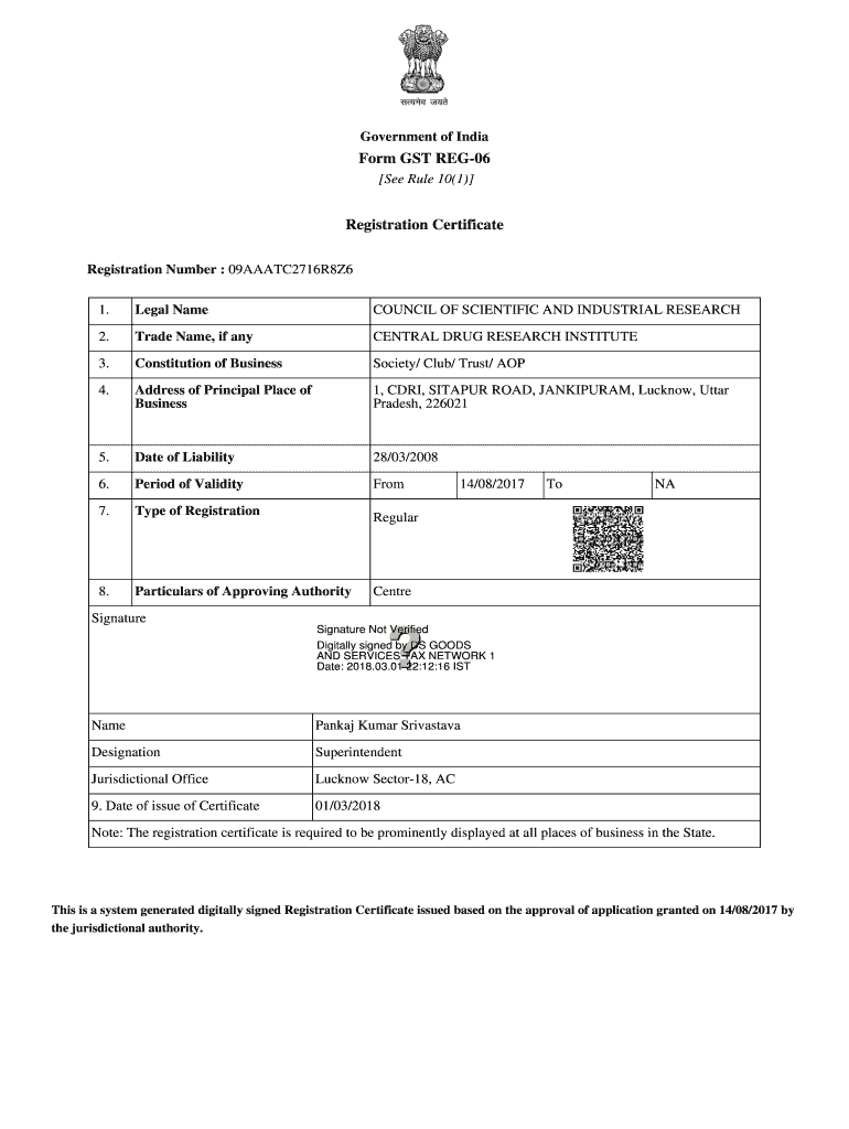 GST Certificate